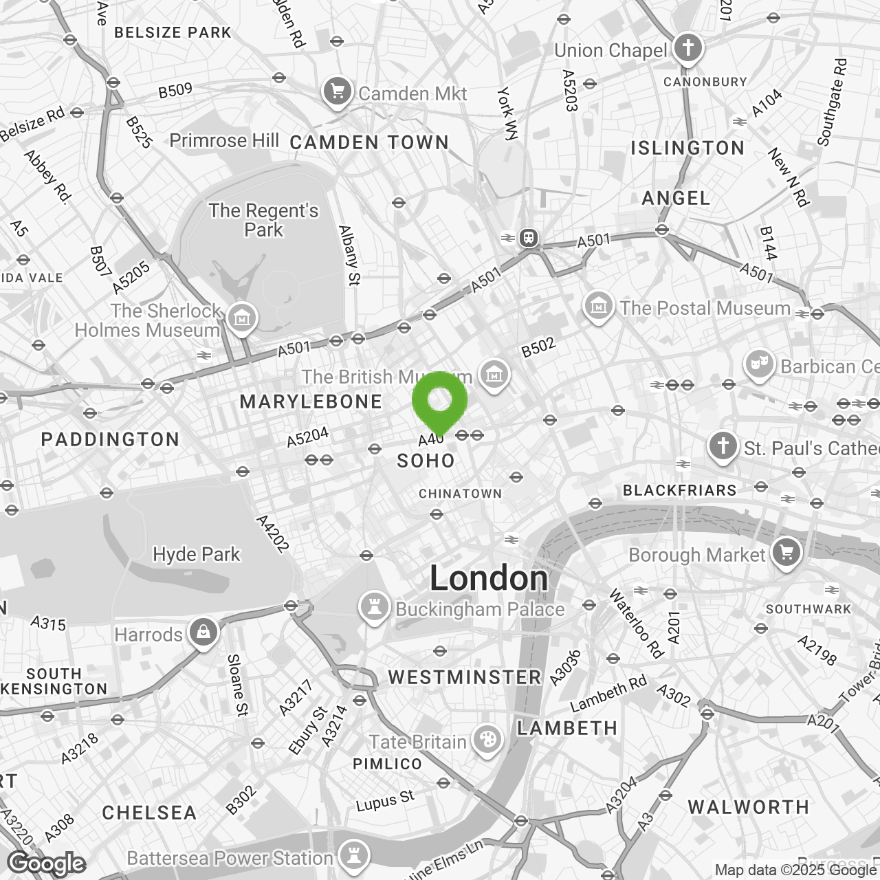 Map displaying vacancy location